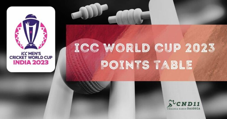 icc world cup points table 2023